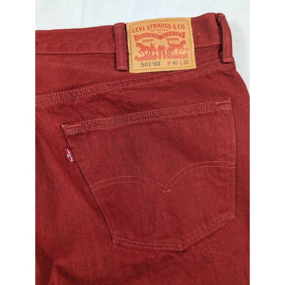Levi's‎ 501 XX Button Fly Classic Straight Leg Mens Jeans Size 40 Red